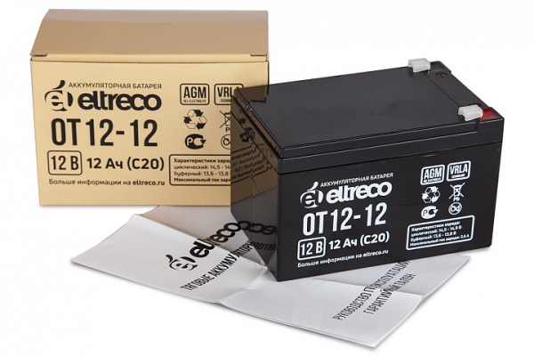 Аккумулятор Eltreco 6-F-12 (12V12A/H C20)