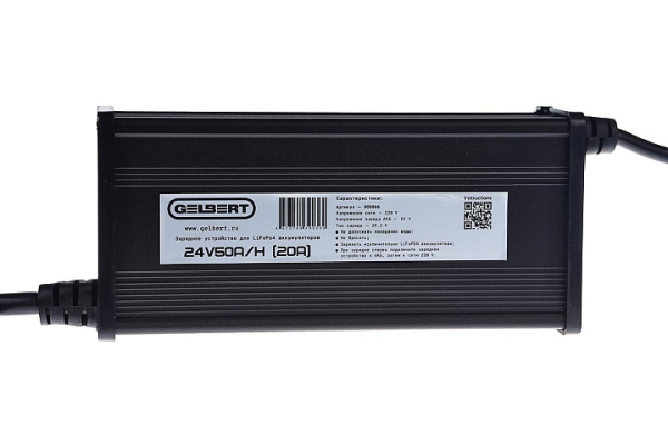 Зарядное устройство Gelbert для LiFePo4 аккумуляторов 24V50A/H (20А)